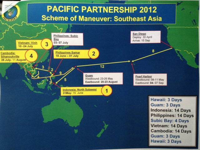 Pacific Partnership 2012 route 