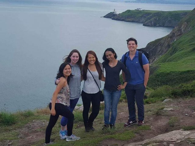 UH Manoa Nursing students pose for group photo in dublin 