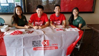 students pose at Bone Marrow Donor Registration Drive