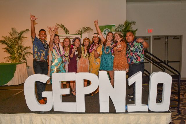gepn 10 cohort students celebrate with a sign