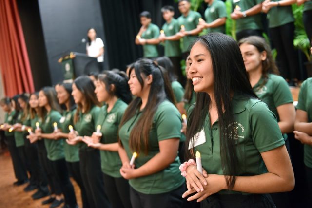 student pledging ceremony