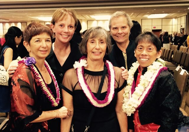 Debra Mark, PhD, RN, and Alice Tse, PhD, RN pose for group photo 