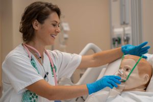 graduate entry program in nursing student in simulation lab