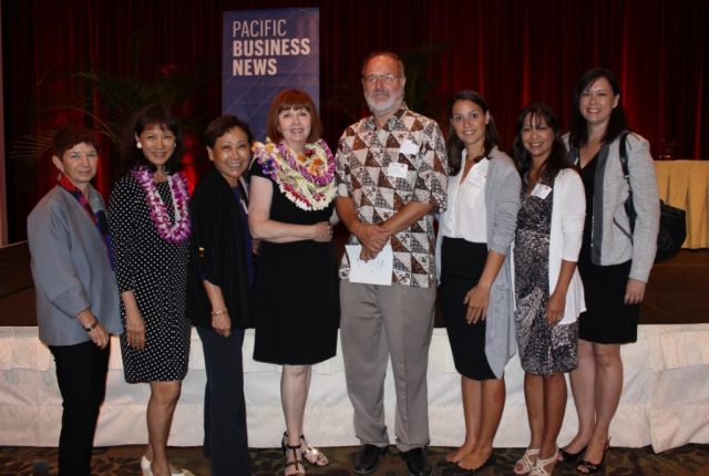 Dr. Mary G. Boland poses for group photo