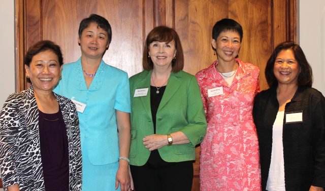 Mary Boland poses for group photo