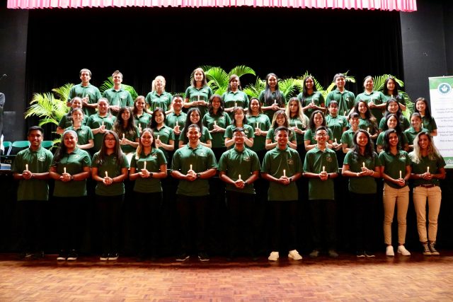 class of 2021 at pledging ceremony