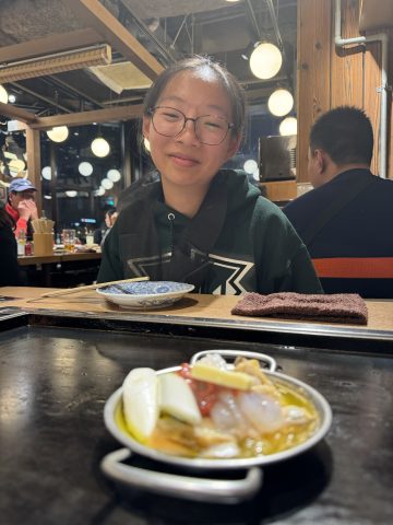 Melanie Yang with her favorite food