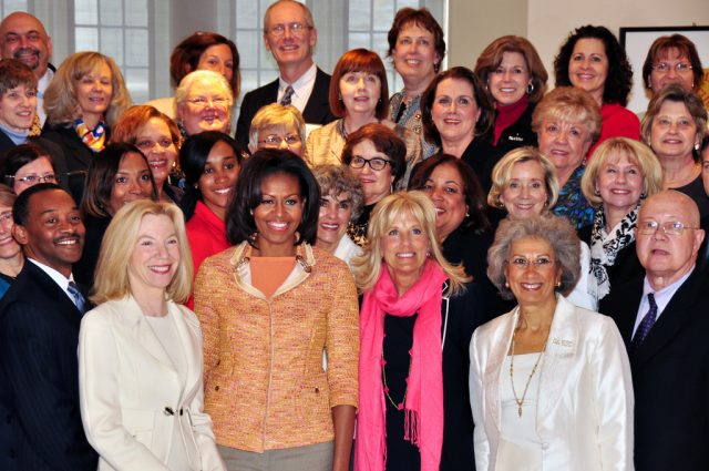 photo of First Lady Michelle Obama, Dr. Jill Biden, and UH Manoa Nursing Dean Mary Boland