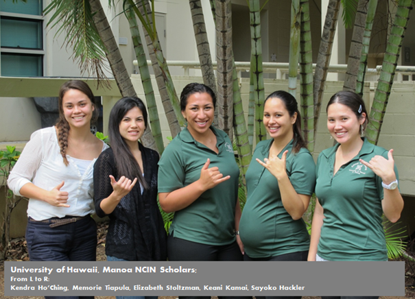 Sayoko Hackler poses with classmates 