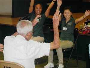 students participate with seniors at health fair held at the Lanakila Multipurpose Senior Center