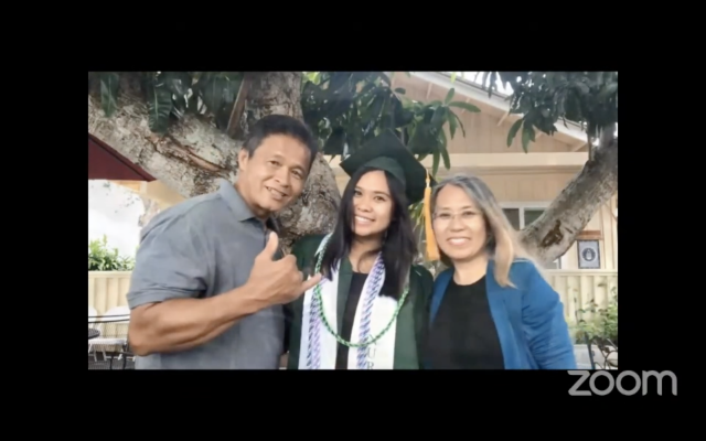 graduate with family on zoom
