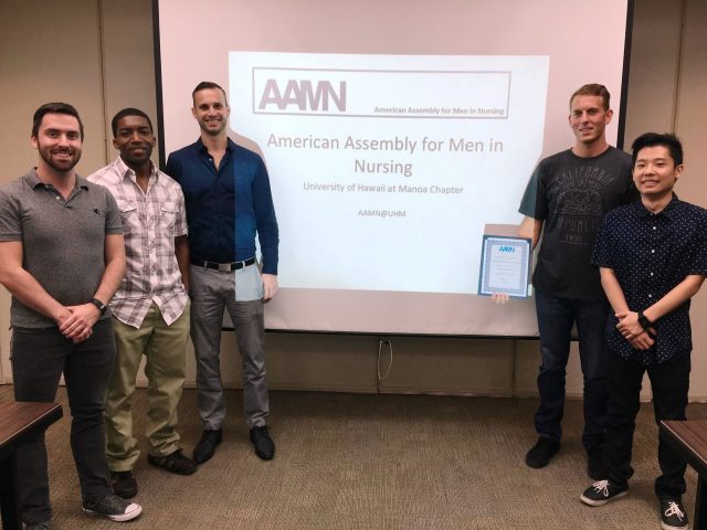 Assembly for Men in Nursing (AAMN) inaugural board members pose for photo 
