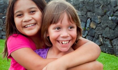 Happy health kids in Hawaii